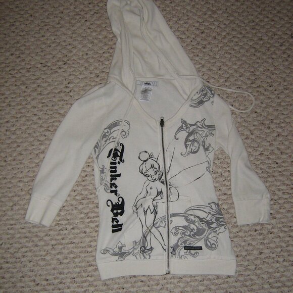 tinker bell quarter sleeve waffle knit hoodie - Picture 1 of 3